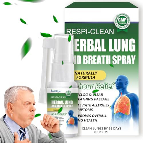 Herbal Lung Spray, Lungenreinigung Spray, Lungenreinigungsspray Breathing, Atementgiftendes Kräuterlungenreinigungsspray, Lungenreinigung Asthmaspray, für Den Täglichen Gebrauch Geeignet