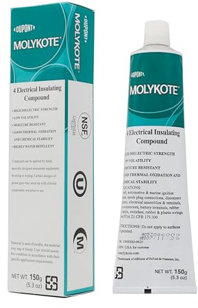 Molykote 4 - Compuesto aislante eléctrico de 150 g, sello a prueba de humedad, válvula de grasa dieléctrica industrial, junta tórica, lubricante, aplicación eléctrica, color blanco transparente Dow
