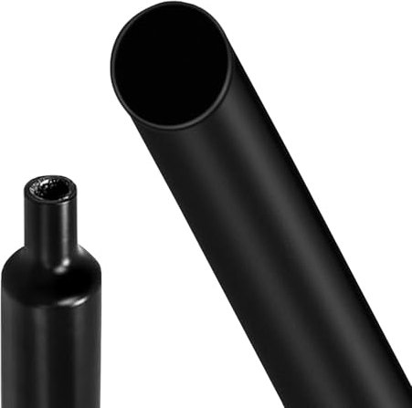 16pcs*12.5mm Tubo Termoretractil Ø8mm,4:1 Termoretractil para Cables,Tubo Termoretractil con Pegamento,Tuberia Termorretractil,para Aislamiento Cables,Reparaciones,Conectores,Marcado,Total 2m-Negro