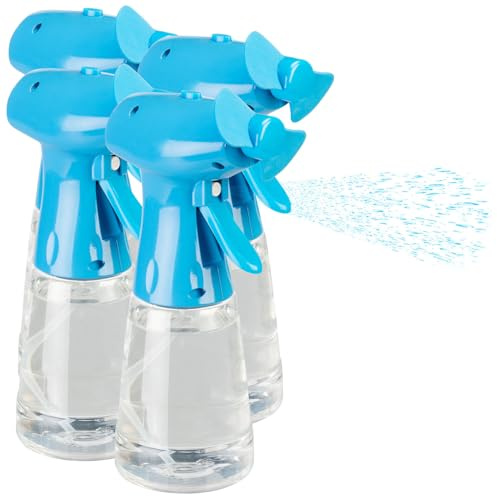 PEARL Sprühflasche: 4er-Set Akku-Handventilator mit Wassersprüher, 400 ml, 800mAh (Sprühflasche mit Ventilator, Wassersprüher mit Ventilator, Mini)