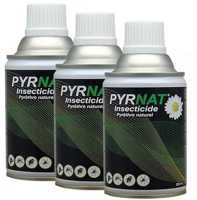 Insecticide Naturel en Aérosol 3x250 ml, à Base de Pyrèthre, Anti-mouches, Moustiques, Punaise de Lit Efficace et écologique contre les insectes volants et rampants. (3)