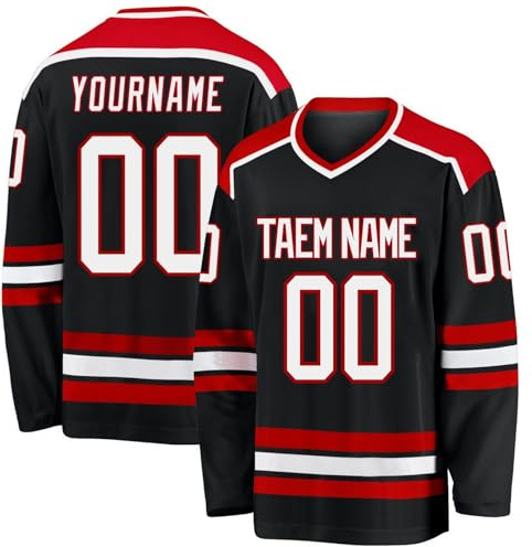 XYYYHTL Personalisiertes Eishockey Trikot Herren Damen Gestalten Sie Ihr Hockey Trikots mit Ihrem Namen/Team/Nummer