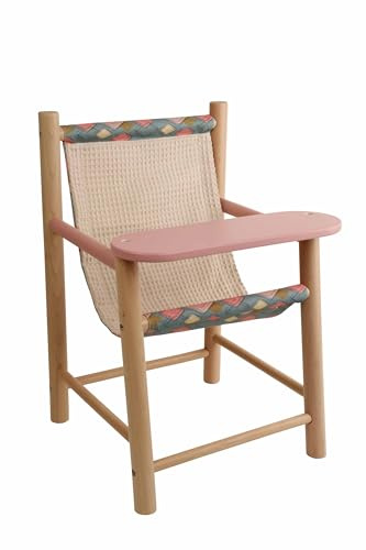Schildkröt Puppen-Hochstuhl aus Holz– zum Selbstaufbau (Abmessung: 32 x 45 x 31 cm, Rosa/Blau/Beige, ab 36 Monaten) 0001255