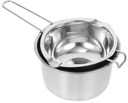 EXHUMKY 1 Set Double Boiler Pot Stainless Steel Wax Melting Pot for Candles Chocolate Candy Capacity for Home Bakery and Restaurant Use
