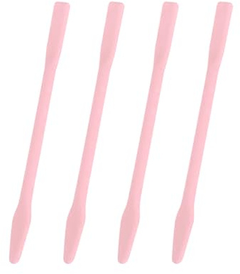 FSSTUD Lot de 4 bâtons de cire réutilisables de 10 cm pour épilation à la cire, applicateur de cire faciale et corps en silicone pour masque facial, spatule de mélange, bâtons d'agitation à la cire