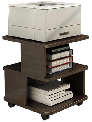 Carrello da tavolo per stampante mobile per casa e ufficio, 50 x 50 x 50 cm, robusto supporto con ripiano superiore spazioso e compatto sotto la scrivania, perfetto per l'ufficio