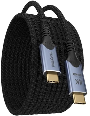 BAWIOFIAU USB C Kabel auf USB C 3 M, USB 3.2 Gen2 Typ C ladekabel, 20 Gbps Datenübertragung, 100W 20V/5A Schnellladekabel,4K @ 60Hz Videoübertragung Kompatibel für thunderbolt 4/3