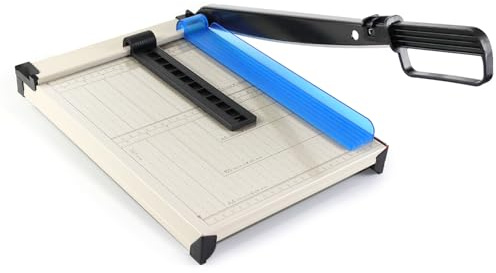 Qcdou Guillotine Paper Cutter, 12 Inch Paper Cutter A4, Cutting Performance up to 12 Sheets, Heavy Duty mini Guillotine Trimmer, for Cardstock Crafts, Coupon, Label & Photo