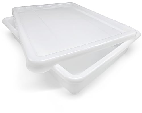 Pack 3 Bandeja Alimentaria Resistente con Tapa 5,6L Sin BPA Hostelería | 38x28,4x7,5cm. Sin BPA. Ideal para comedores, colegios, mercados, panaderías, pizzerías y conservación de alimentos.