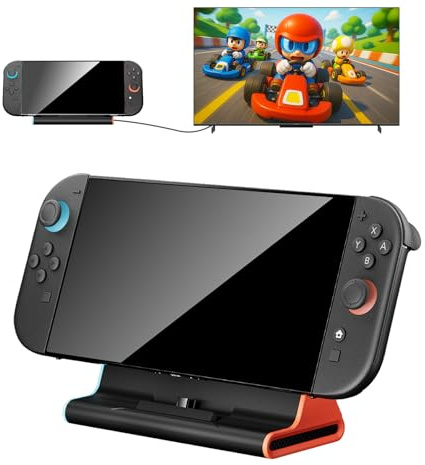 Switch 2 Dock - 4K TV Adapter - Portable Docking Station for Nintendo Switch2 New Game Console, Travel Stand Base Connector Accessories Set (3* USB 3.0 Ports, Type-C PD Charging Power Input)