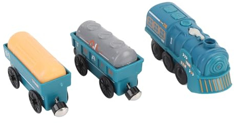 RIZGHWOY Elektrisches, Realistisches Dampfeisenbahn-Set, Kinderspielzeug, Batteriebetrieben für Praktisches Spielen, 5 Spielzeugeisenbahnen Im Lieferumfang Enthalten (Green)