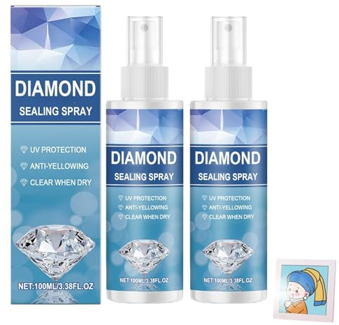 2PCS Diamond Art Sealer Spray,Crystal Art Sealer,Diamond Art Glue,Spray for Art,High Gloss,Durable Strong Seal,Diamond Art Kits,Transparent Traceless Craft Glue,Crystal Art Accessories and DIY,100ml