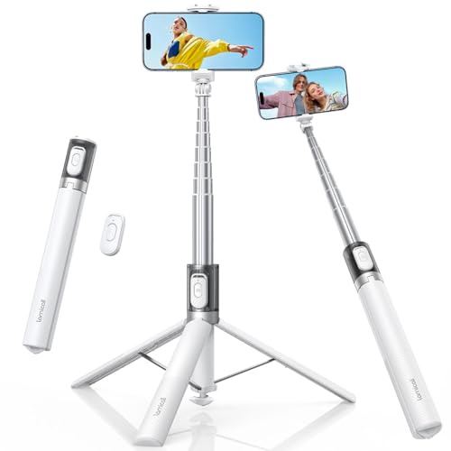 Lamicall Handy Stativ für Smartphone & Selfie Stick mit Fernbedienung | [Automatik-Öffnung] Aluminium Handystativ mit Handyhalterung, 360° Ausziehbarer Selfiestick Tripod für iPhone 17/16/15, 165cm