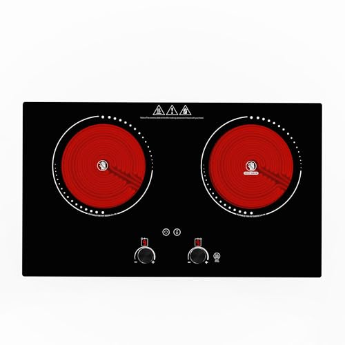 Electric Cooktop, 4000W Countertop Electric Stove Top with 9 Power Settings, Keep Warm Mode - Cooktop Burner for Apartment, Dorm & Small Kitchen