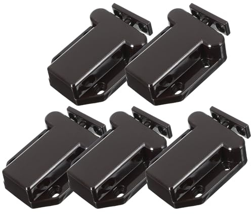 FIXOSHEE Lot de 5 Loquets de Porte à Rebond pour Armoires, Verrous Cachés Autobloquants, Système Push To Open Puissant, Installation sans Poignée, Sécurité pour Meubles de Rangement