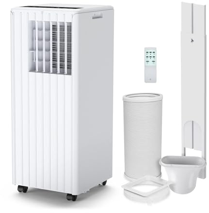 Portable Air Conditioner Air Conditioning Unit 9000 BTU Energy Class A 4-in-1 Cooling Fan Dehumidifier for Rooms Up to 35㎡ 400sq.ft R290 Refrigerant 2 Speeds 24H Timer LED Display Remote Control