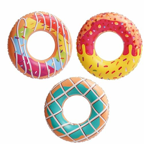 Schwimmreifen - 3 Pack Aufblasbare Schwimmreifen Erwachsene Mit Glitzern 82.55CM, Schwimmring Für Sommer Wasser Pool Party Dekorationen Strand Outdoor Zubehör, Schwimmring Erwachsene