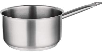Vogue Stainless Steel Saucepan 20cm - Professional Chef Pan Cooking Pot for All Hobs and Induction Compatible M944