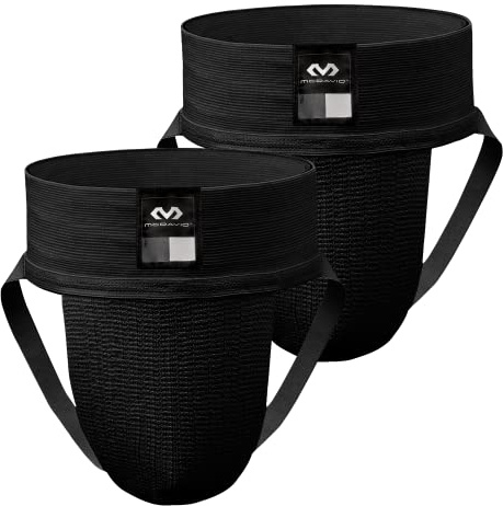 McDavid Men's Athletic Supporter Jockstrap, Lightweight & Protective Design with Wide Waistband for Comfort & Support, Cup Not Included, Black, 2-Pack, Adult XL