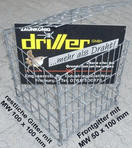 Gabionen 500 x 500 x 500 x 3,5 mm, Steinkorb Gabionenkorb enge Front