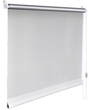 Easy-Shadow Mini-Rollo Thermo Kleberollo Klemmrollo Klemmfix Klebrollo Stoffmaß Breite 65 x 190 cm Höhe in Farbe weiss / Minirollo inkl. 2 Stück Klebeplatten und Klemmträger - Rollo zum kleben lichtundurchlässig Verdunkelung Verdunkelungsrollo Kettenzugrollo Seitenzugrollo Mini-Rollo mit Kettenzug und Aluminium Beschichtung - Montage am Fenster ohne zu bohren Easy&Fix montiert - Maßanfertigung