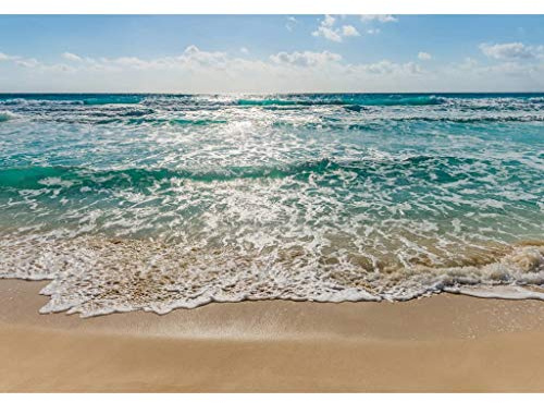 Komar Fototapete SEASIDE | 368 x 254 cm | Tapete, Wandgestaltung, Wandtapete, Meer, Strand, Wellen, Sandstrand, Meeresrauschen | 8-983