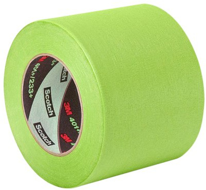 3M 401+ 3 x 60yd High Performance Masking Tape - 3 x 60 Yards Roll, Crepe Paper, Green