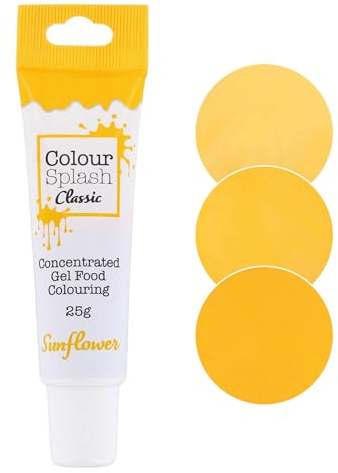 COLOUR SPLASH Food Colouring Gel Tube, Edible Ingredients, Highly Concentrated Gels, Easy to Use Squeezy Tubes, Transform Plain Cakes Into Bright, Eye-Catching Creations - Sunflower Yellow 25g