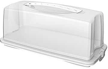 Rotho Fresh Kuchenbehälter mit Haube und Tragegriff, Kunststoff (PP) BPA-frei, weiss, (36.0 x 16.5 x 16.5 cm), Weiß