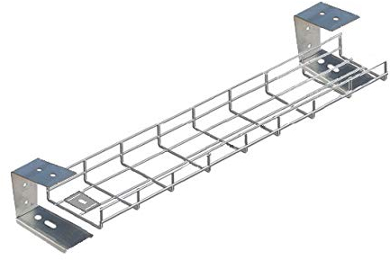 Direct Channel Under Desk Cable Tray Basket, Wire Management for Office Desk - 1200mm (120cm) w/Brackets & Fixings