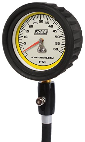 Reifendruckprüfer, Pro Tire, leuchtet im Dunkeln, 0-60 psi, analog, 2-1/2 Zoll Durchmesser, weißes Zifferblatt, 0,5 kg Schritte, Druckhalteventil, jeweils, schwarz (32327)