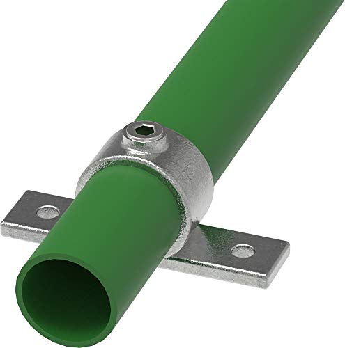 Fenau | Stellring-Halterung mit Doppel-Lasche/Doppel-Flansch, Ø 48,3 mm, Befestigungs-Ring, Temperguss galvanisiert, feuerverzinkt, inkl. Schrauben