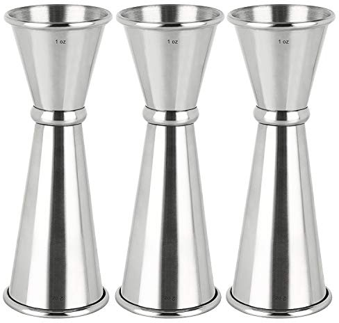 Lot de 3 outils de mesure de l'alcool double Jigger et Cocktail en acier inoxydable 284 g