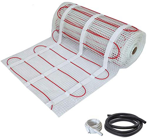 Nassboards Premium Pro Electric Underfloor Heating Mat Kit 200w Per m2 - Featuring Mat, Probe and Choice of Thermostat (1m2, Mat & Probe Only)