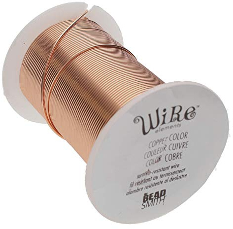 The Beadsmith Wire Elements 28-Gauge Lacquered Tarnish-Resistant Copper Wire for Jewelry Making, 40 Yard, 36.58 Meter Spool (Copper Color)