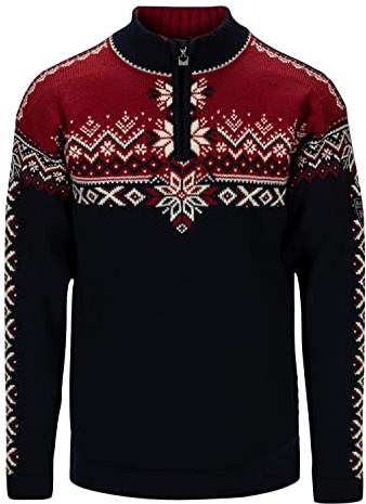 Dale of Norway 140th Anniversary Men’s Sweater - 100% Lightweight Wool Ski Sweater - Men’s Sweaters and Pullovers - Fine Detailed Patterns - Quarter Zip Sweater - 3 Colors Available