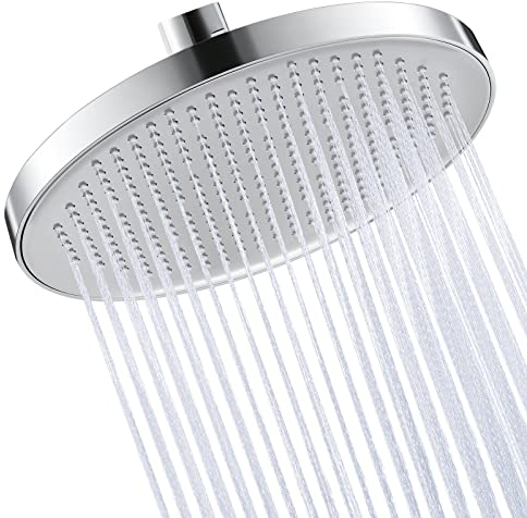 KES Doccia Soffione Grande Soffione Doccia Docce fisse Il giro Diametro 26cm Doccia a Pioggia Soffione Doccia Regolabile Cromata Lucida, J301S10-CH