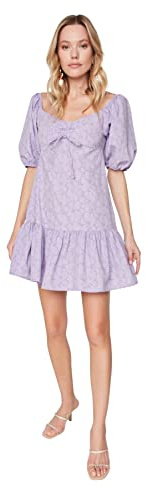 Trendyol Minivestido Regular Skater para Mujer, Morado., 38