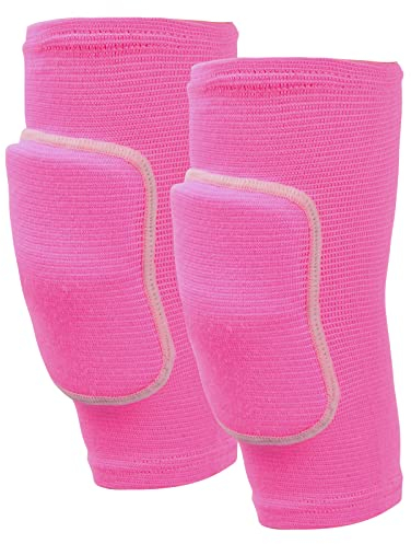 Vesaneae 1 Paio Ginocchiere per Pallavolo, Ginocchiere con Spessa Spugna, Ginocchio Sport per Adulti, Elastico Ginocchiere di Protezione, Morbido Ginocchiere per Pallavolo Corsa Danza Basket (Rosa)