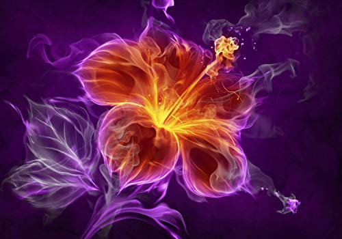 decomonkey Premium Fototapete Blumen 3d rosa 400x280 cm XXL Design Tapete Fototapeten Vlies Tapeten Vliestapete Wandtapete moderne Wand Schlafzimmer Wohnzimmer Abstrakt violett rot