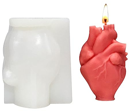 Attuslla Organi Stampi In Resina Silicone 3d Dall'aspetto Realistico Cuore Forme In Silicone Per Resina Epossidica Simulazione Fai Da Te Organo Umano Per La Decorazione Della Festa Domestica