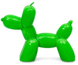 Helio ferretti Ballonkerze mit Hund, ideal für die Dekoration jedes Raums, Maße: 13,5 x 5 x 10 cm (grün)