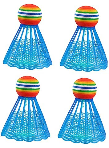 KOMBIUDA 4stücke Nylon-Badminton-federbälle Outdoor Und Indoor-spielzubehör Federbälle Für Badminton Mit Led-Beleuchtung Für Nachtspiele Robuste Struktur Für Langlebigkeit