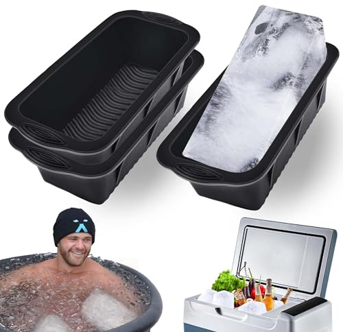 XANGNIER Extra Large Ice Block Mold,3 Pack 7lbs Ice Cubes for Cold Plunge or Coolers,Reusable Silicone Ice Molds for Ice Bath Chiller,Big Ice Tray