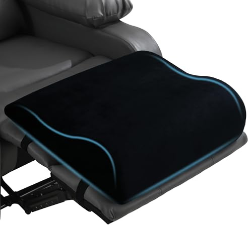 HOMBYS Extra Large Recliner Leg Pillow, Foam Foot Rest Cushion Wave Shape Recliner Footrest Extender, Multi Purpose Back & Lumbar Support Pillow for Bed, Sofa Couch, (Black)