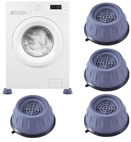4 Piezas Soporte Lavadora, Almohadillas de Goma para Lavadoras, Patas Antivibracion Lavadora, Alfombrilla Antideslizante, Almohadillas Para Lavadora Secadora, Refrigerador, Mesa