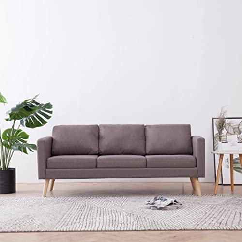 CINDERFUL 3-Sitzer-Sofa Stoff Taupe,Stilvolles Dreisitzer Sofa Gemütlicher Sitzkomfort für Ihr Zuhause und Büro Möbel, Wohnzimmer