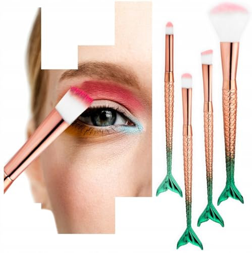 PROFICO Augenpinsel Pinselset - 4 Stück - Golden - Synthetisch - Vegan - Tierversuchsfrei