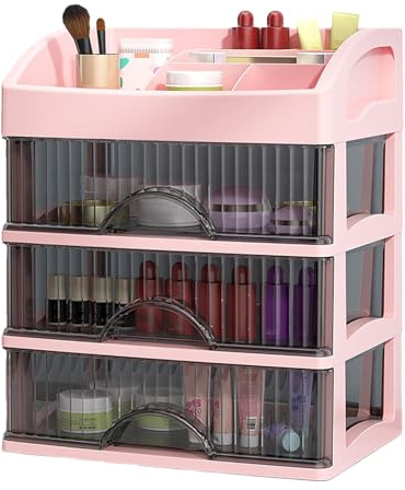 usefulbeauty Cassettiera da scrivania, contenitore per cosmetici con cassetti - Custodia per organizer per cosmetici - Portaoggetti da appoggio per cosmetici e gioielli, organizzatori per il bagno