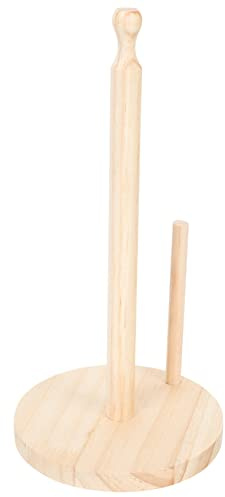 Cabilock Portarotolo di Carta Verticale in Legno di Faggio e Pino, Supporto da Tavolo per Asciugamani di Carta, Organizer per Pezzi per Cucina, Ufficio, Hotel e Ristorante, Base Stabile